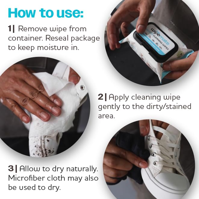 Premium Disposable Sneaker Wipes - Deep Cleaning for Dirt, Grime, Stains & Scuffs | Gentle on All Shoe Materials | Perfect for Gym, Travel & Everyday Shoe Care