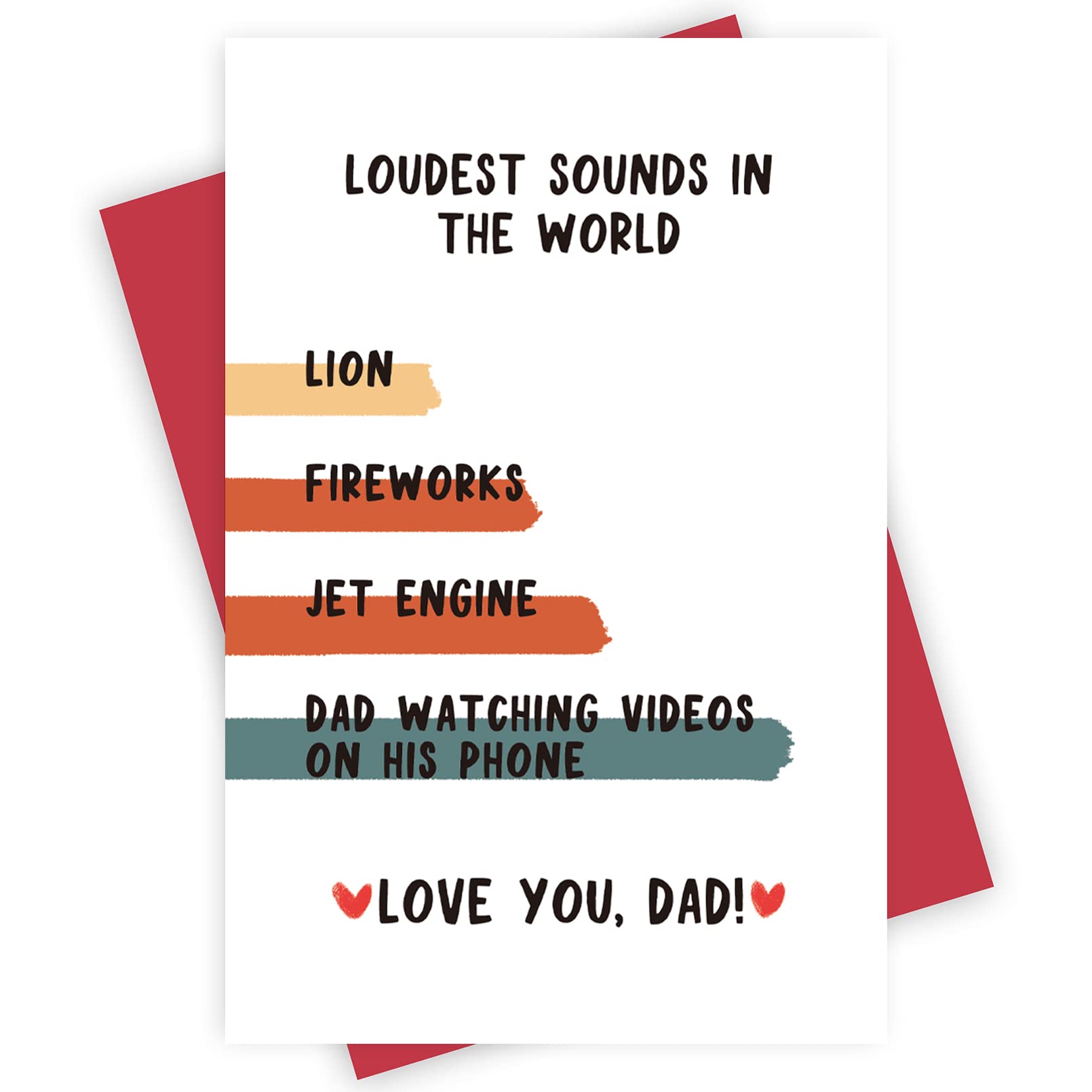 Funny Father's Day Card - Hilarious Birthday Card for Dad & Daddy - World's Loudest Sounds Joke - Perfect for Gifts, Special Occasions & Celebrations