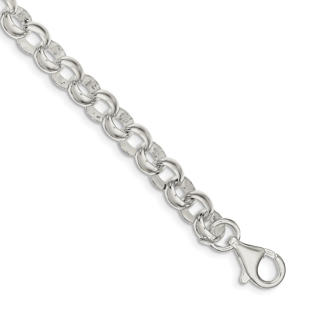 925 Sterling Silver 8mm Belcher Light Charm Bracelet with Secure Lobster Clasp - 7.5 Inch Adjustable Women's Jewelry for Everyday Wear & Gift Giving