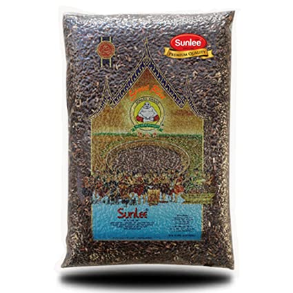 Premium Black Sticky Rice - Buddha Sunlee Thai Sweet Rice, Gluten-Free 5 lb Vacuum Sealed | Authentic Thai Pantry | Perfect for Desserts, Rice Pudding & Asian Cooking