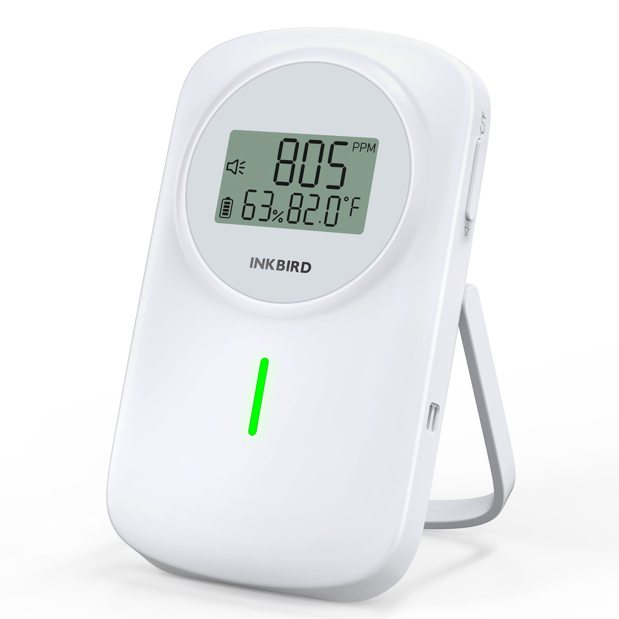 Bluetooth 3-in-1 Indoor Air Quality Monitor IAM T2 - CO2, PM2.5 & Temperature Detector for Home, Office & Nursery | Real-Time Air Pollution Tracking