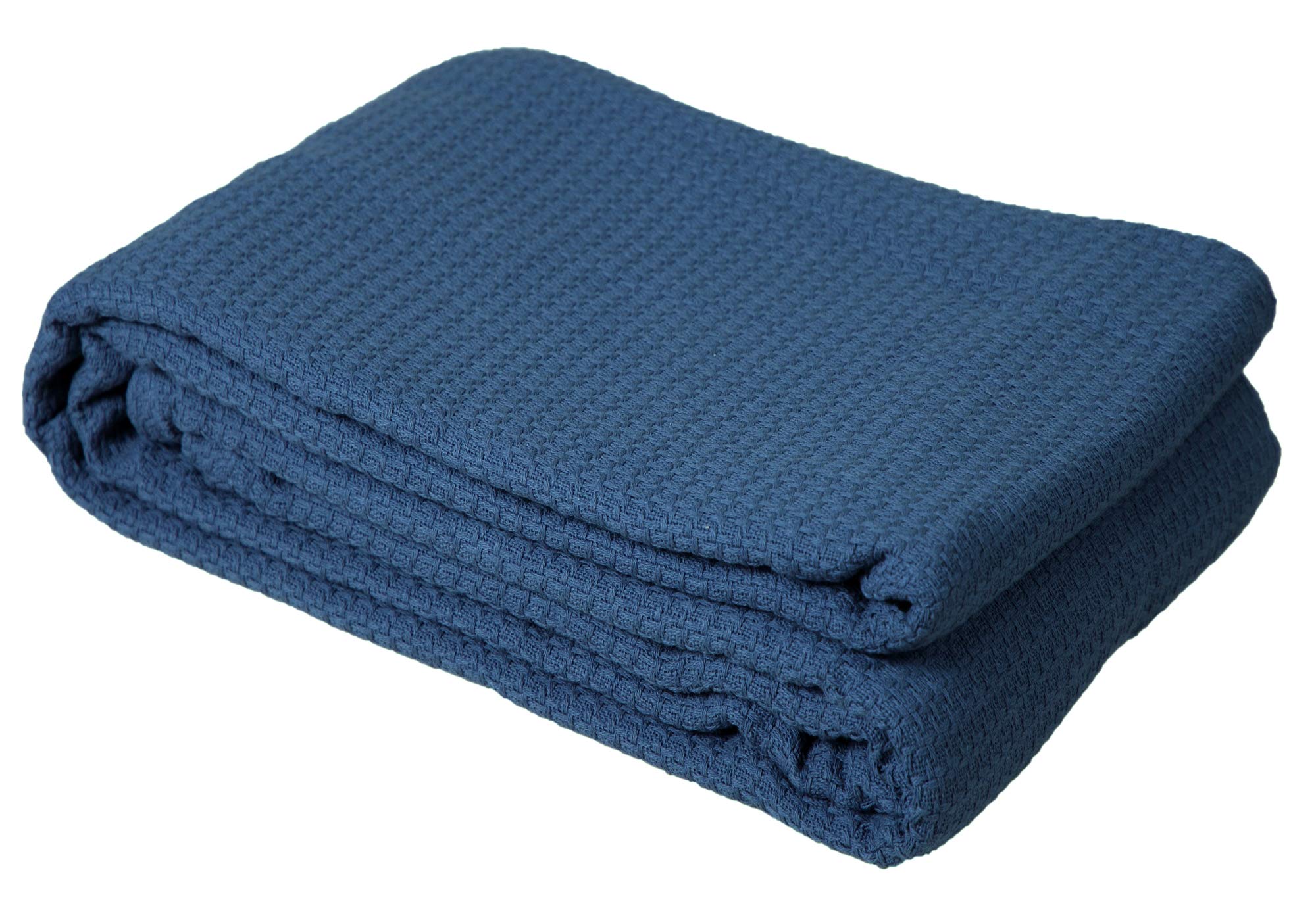 DOLLCENT 100% Cotton Queen Size Blanket - Ultra Soft Washed Combed Cotton Lightweight Bed Blanket for All Seasons, Breathable & Cozy Throw (90