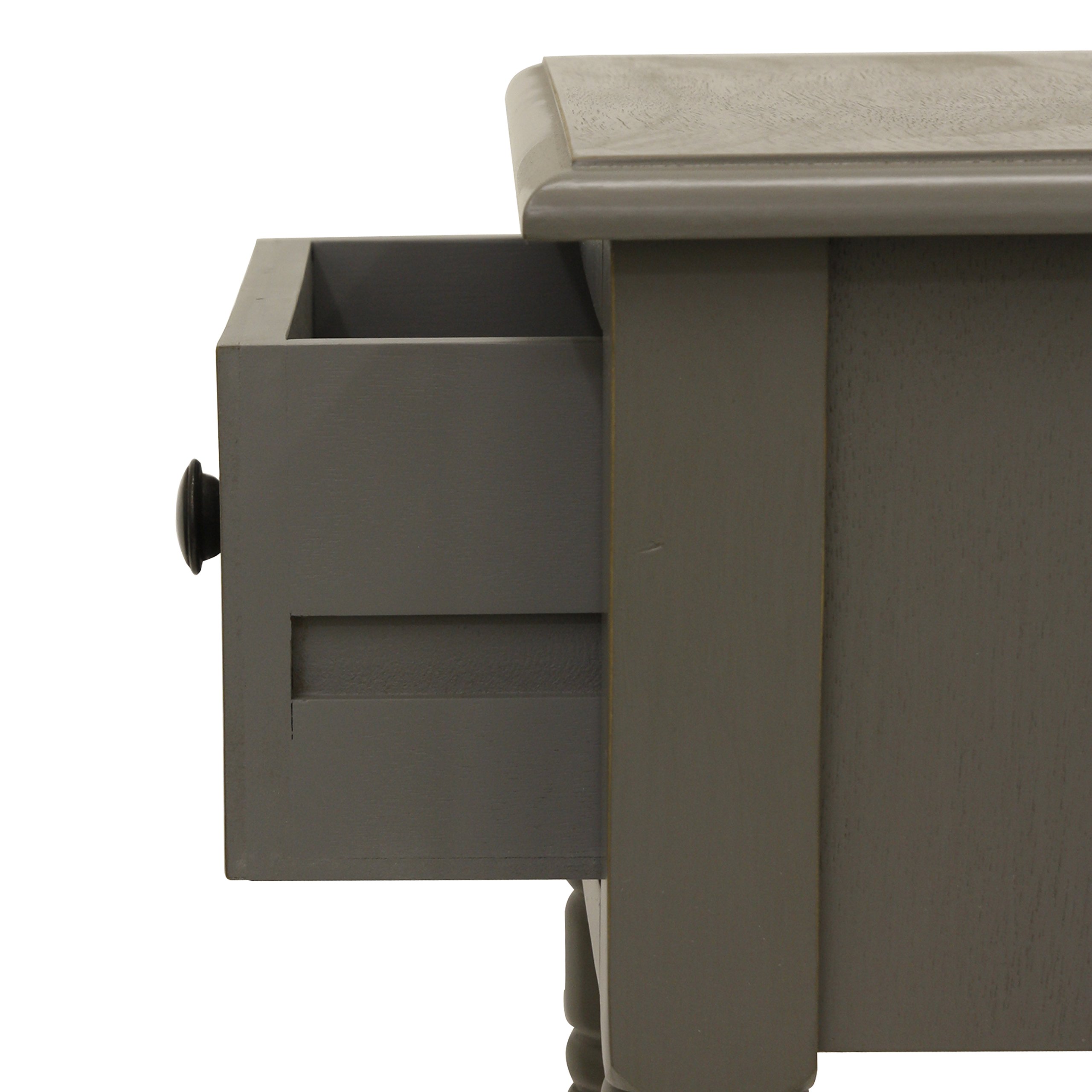 Decor Therapy Simplify 1-Drawer Accent Table with Eased Edge in Grey - Perfect for Living Room, Bedroom or Office Side Table