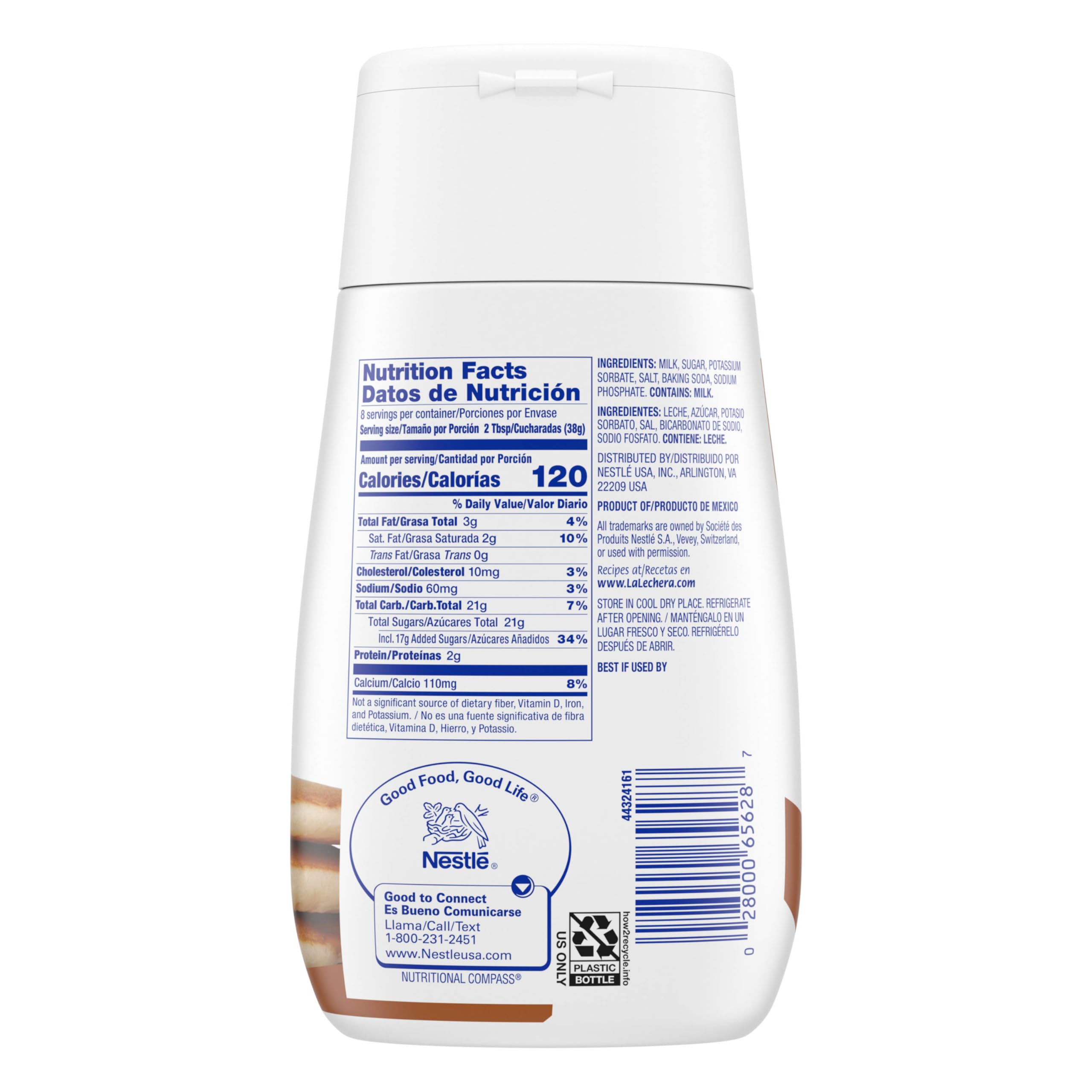 Nestlé La Lechera Dulce De Leche Caramel Sauce - Sweetened Condensed Milk Based, 11.5 oz Squeeze Bottle - Perfect for Desserts, Coffee, Pancakes & Baking
