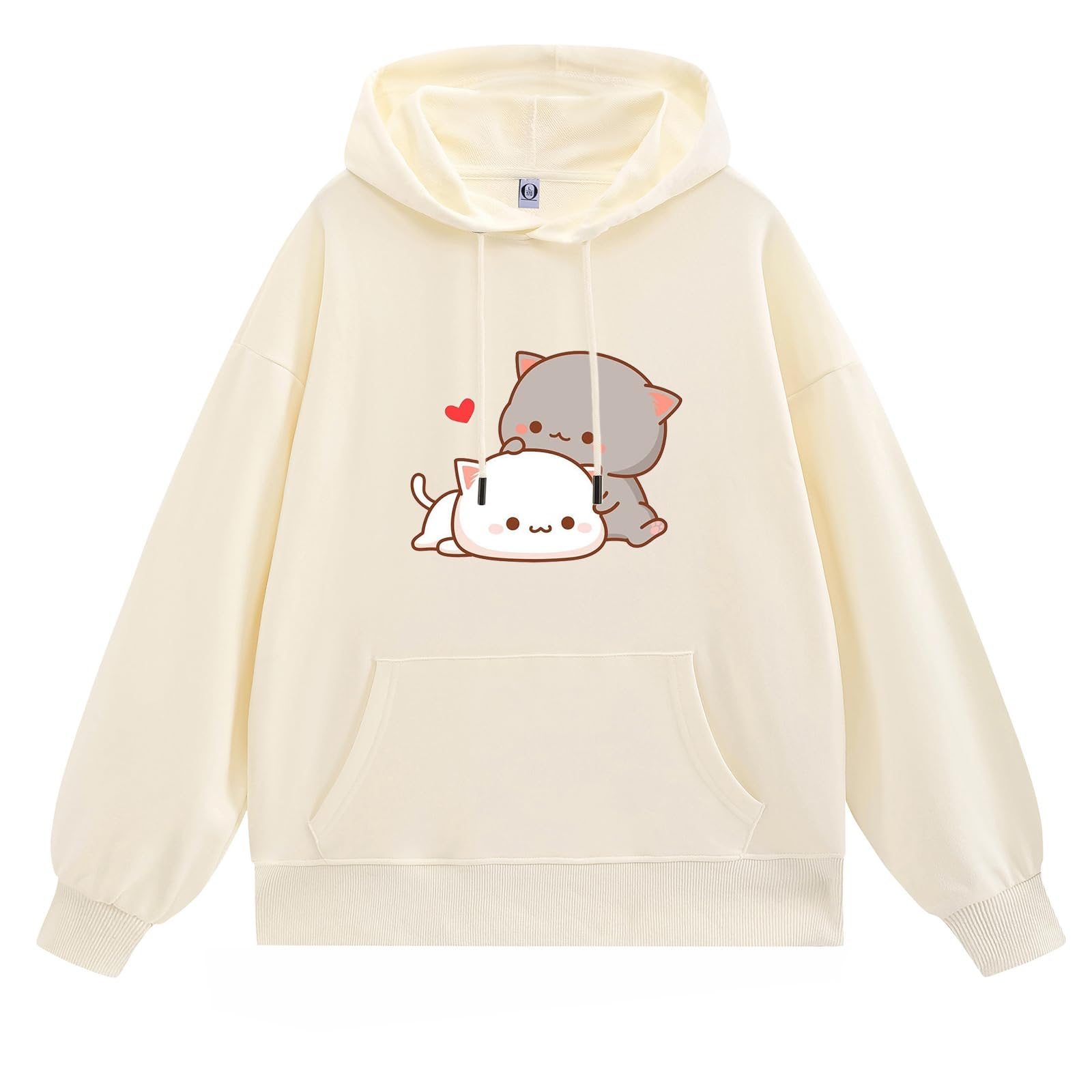 Cute Cat Graphic Hoodie for Women - Kawaii Anime Cartoon Lightweight Pullover Sweatshirt with Hood | Perfect for Casual Wear, Street Fashion & Gifts