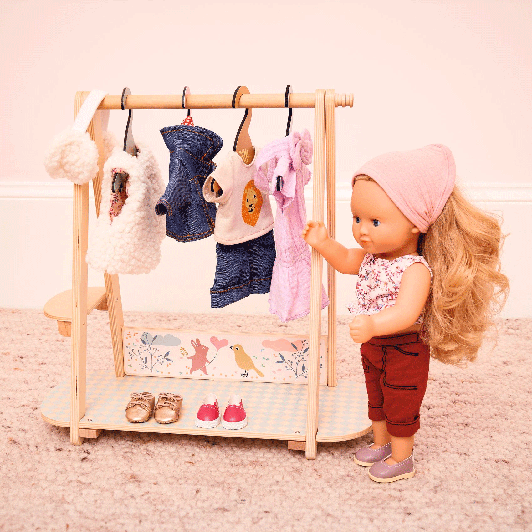Pomea Moumoute Outfit - Adorable Doll Clothes Set by Djeco for Pretend Play & Dress-Up Fun