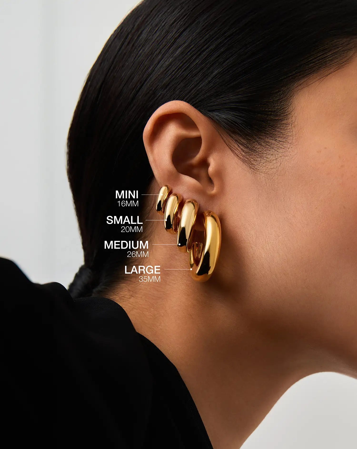 Chubby Medium Hoop Earrings 18k Gold Vermeil - Elegant Everyday Jewelry for Women, Perfect for Work, Date Night & Special Occasions