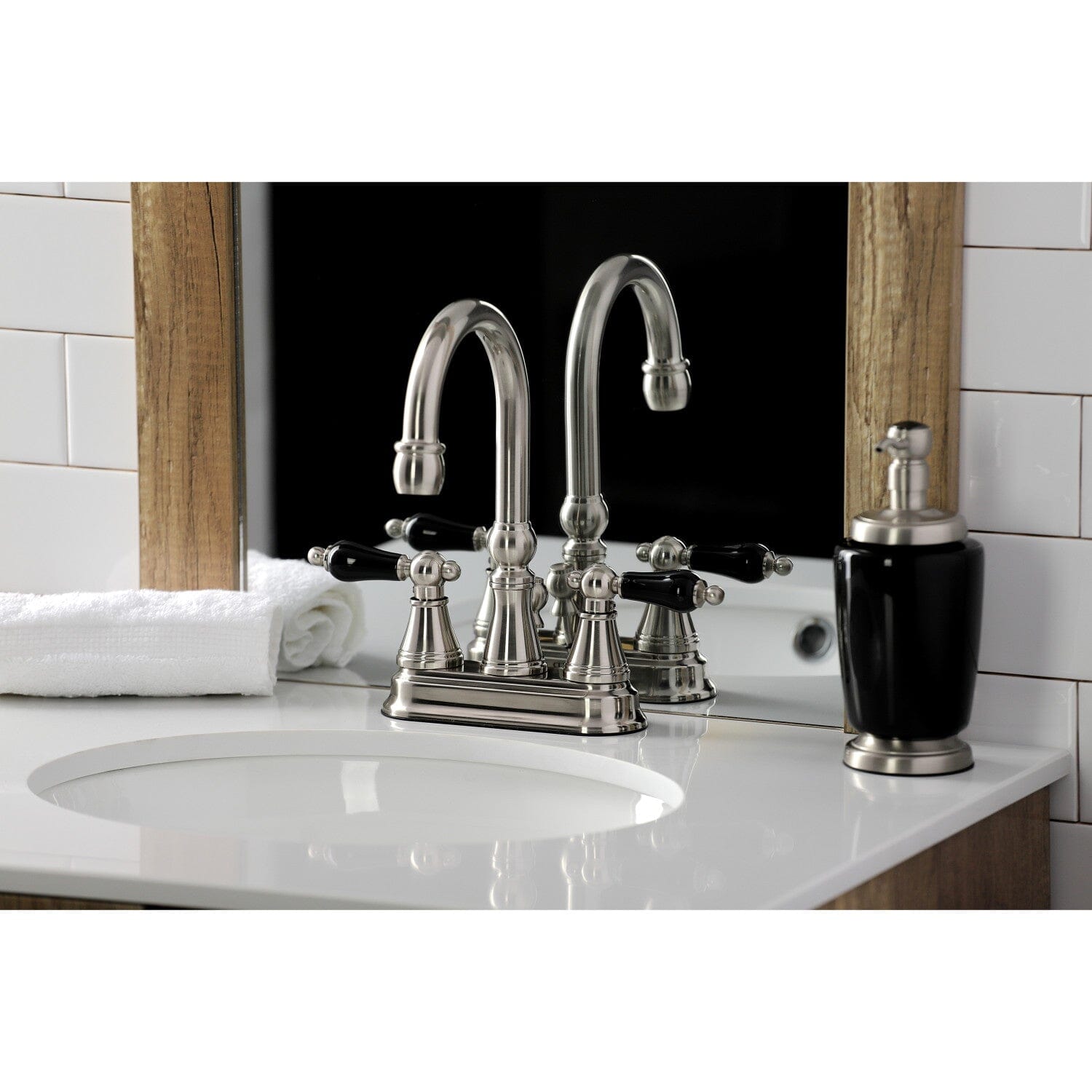 Duchess Double Handle 3-Hole Deck Mount 4-Inch Centerset Bathroom Faucet with Brass Pop-Up Drain - Perfect for Modern Bathroom Vanities and Sink Upgrades