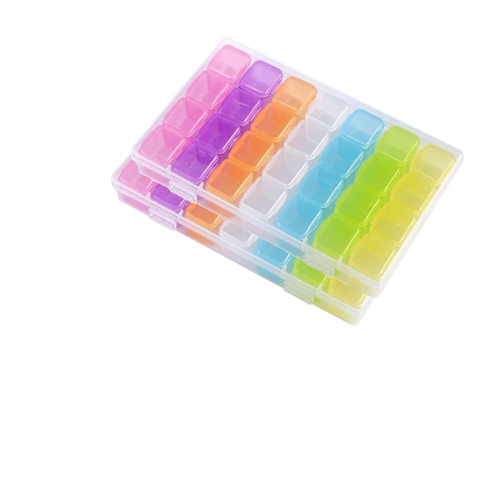 Diamond Embroidery Storage Box 2 Pack - 28 Mini Compartments Organizer for DIY Mosaic Art, Cross Stitch Tools & Craft Accessories | Perfect for Home Decor, Gift Making & Creative Projects