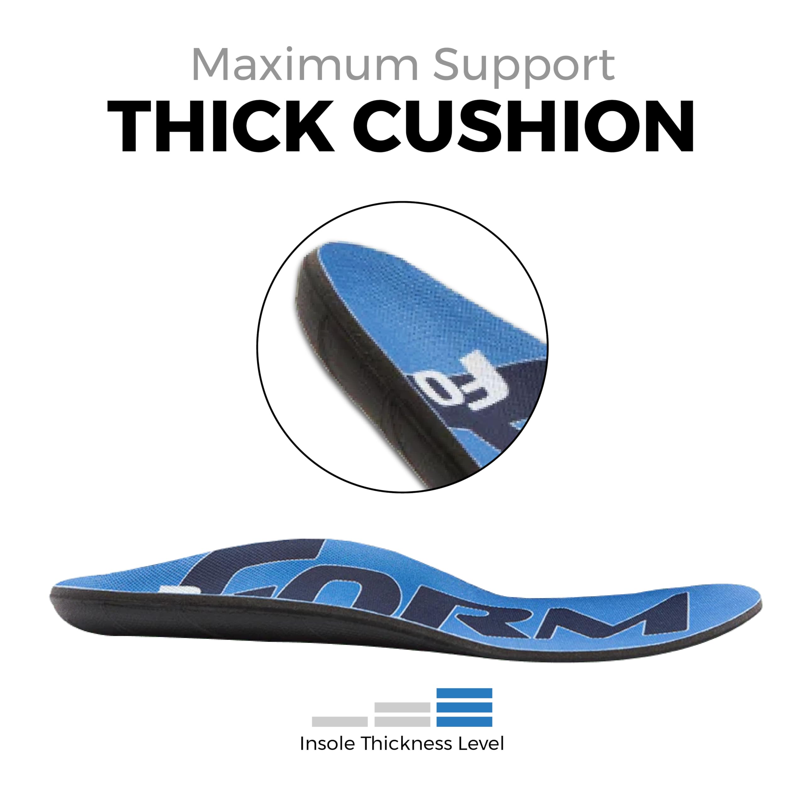 Maximum Support Plantar Fasciitis Insoles for Women & Men – Custom Form-Fitting Orthotic Shoe Inserts with Shock Absorption – Relief for Flat Feet, Heel Pain & Arch Support – Perfect for All-Day Walking, Running & Standing at Work