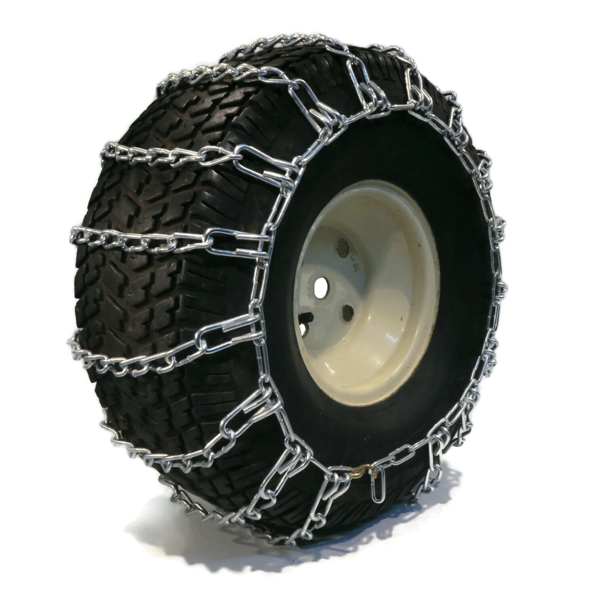 New Pair 2 Link TIRE Chains 15x6.00-6 for John Deere Lawn Mower Tractor Rider - Heavy Duty Snow Traction - Perfect for Winter Yard Work & Snow Removal