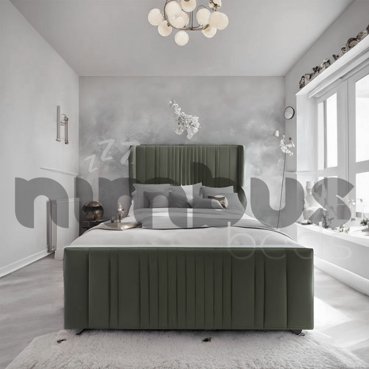 Rio Bed Frame with Wings - Sturdy Queen/King Size Bed Frame with Headboard & Footboard - Perfect for Modern Bedrooms & Guest Rooms
