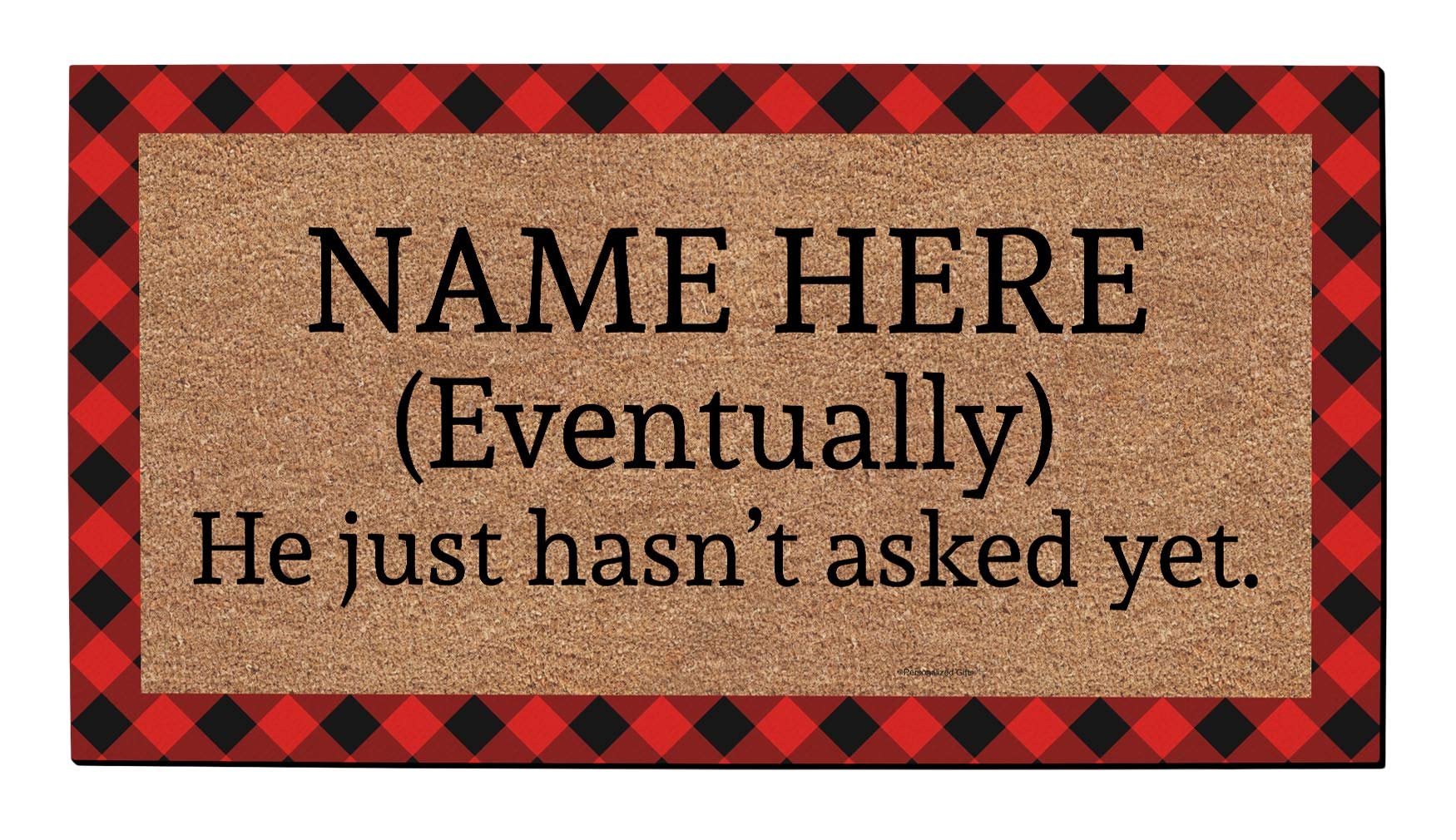 Personalized 'Bride to Be' Doormat - Custom Low Profile Welcome Mat for Women - Red Gingham Wedding Gift - Perfect for Bridal Showers, Bachelorette Parties & New Home Decor
