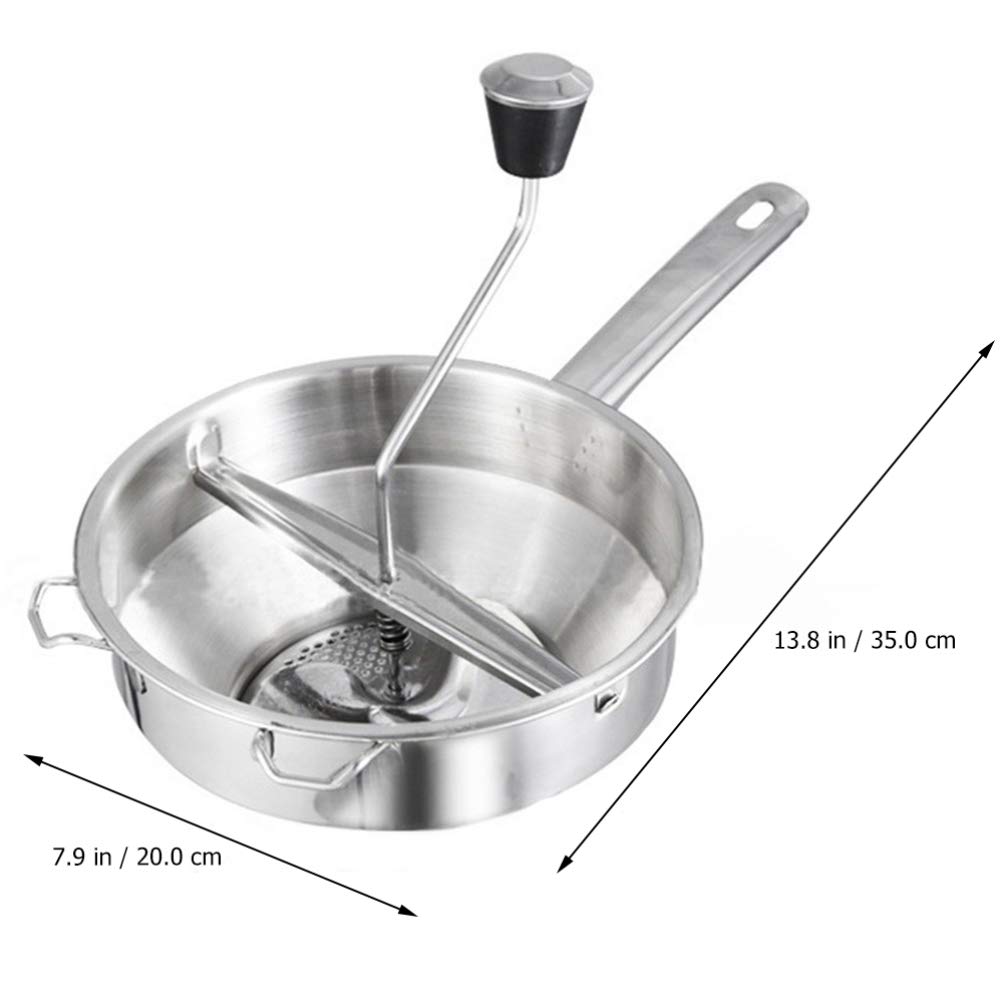 UPKOCH Stainless Steel Potato Masher & Food Mill with Grinding Discs - Rotary Handle for Smooth Purees, Sauces, Jams - Perfect for Mashed Potatoes, Applesauce, Baby Food & Kitchen Prep