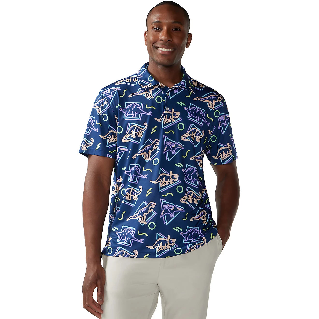 Chubbies The Squad Goal Performance Polo Shirt for Men - Moisture Wicking, Breathable Navy Golf Shirt - Perfect for Golf, Tennis & Casual Wear