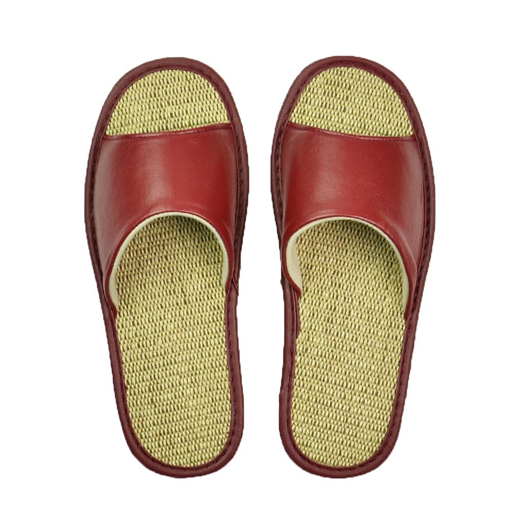 Premium Genuine Leather Slippers for Women & Men - Comfortable Indoor/Outdoor House Shoes with Soft TPR Soles - Breathable Spring Summer Couple Slippers (Color A, Size 43/44) - Perfect for Home Relaxation, Spa Days & Cozy Evenings