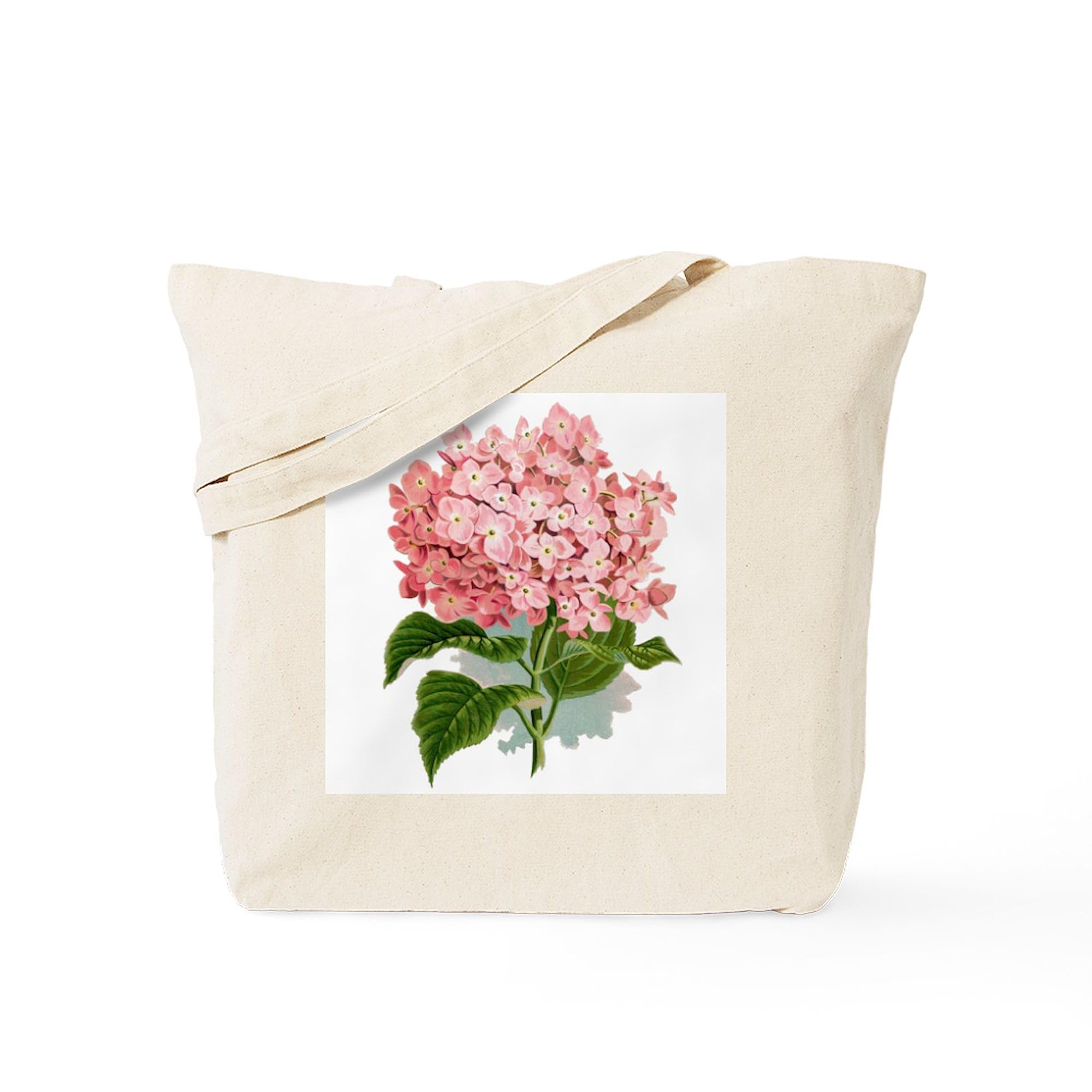 Pink Hydrangea Flowers Canvas Tote Bag - Reusable Natural Shopping Bag for Women | Perfect for Groceries, Beach Trips & Everyday Use