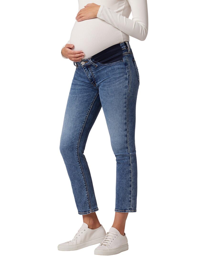 HUDSON Women's Nico Maternity Straight Leg Ankle Jeans - Comfortable Stretch Denim Pants for Pregnancy, Work & Everyday Wear