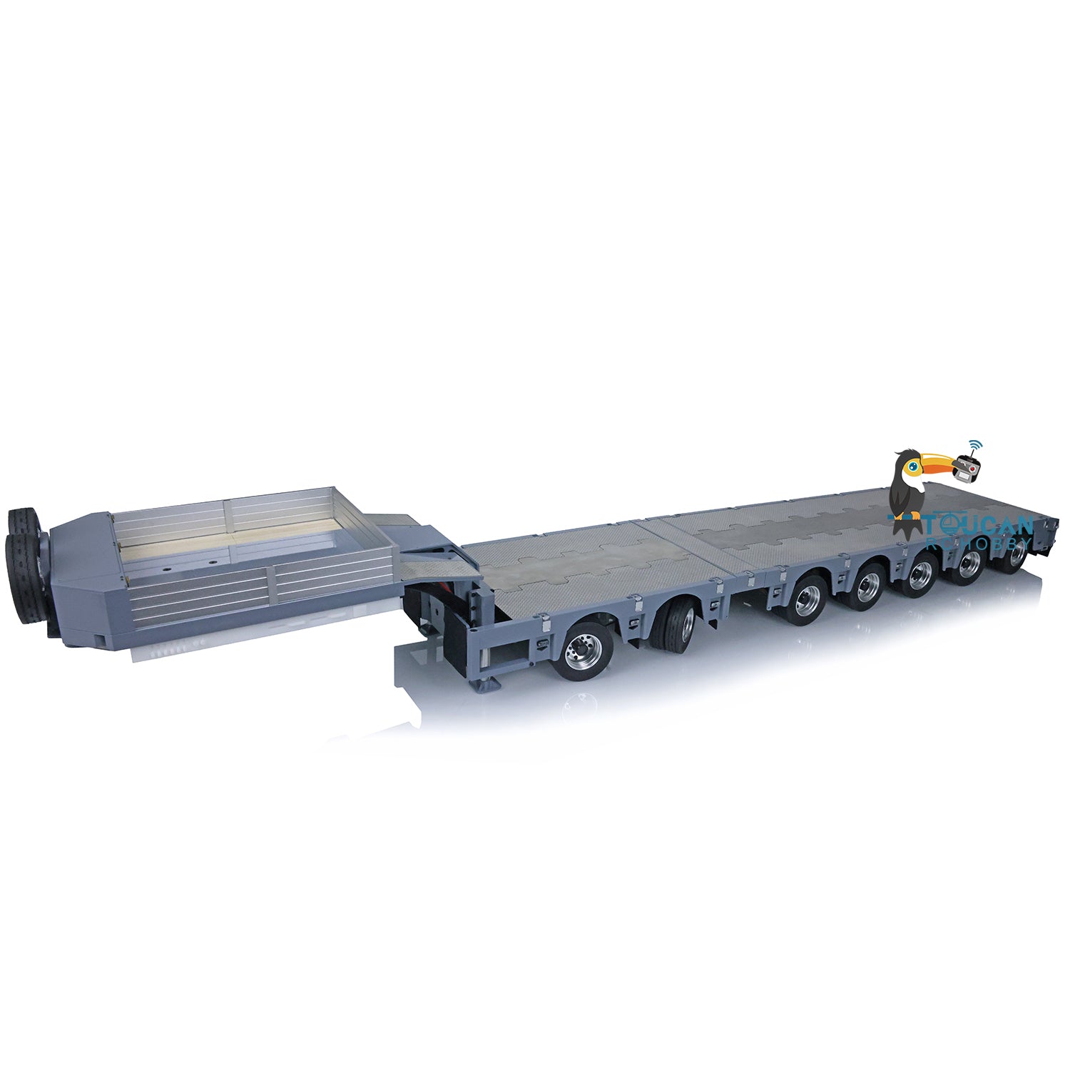 FuryBear 1/14 Scale Broshuis 2+5 Axle Metal Heavy Duty RC Trailer for TAMIYA Tractor Truck - Realistic Simulation Vehicle Model Kit with Fast Free Shipping - Perfect for RC Hobbyists, DIY Projects & Truck Simulation Enthusiasts