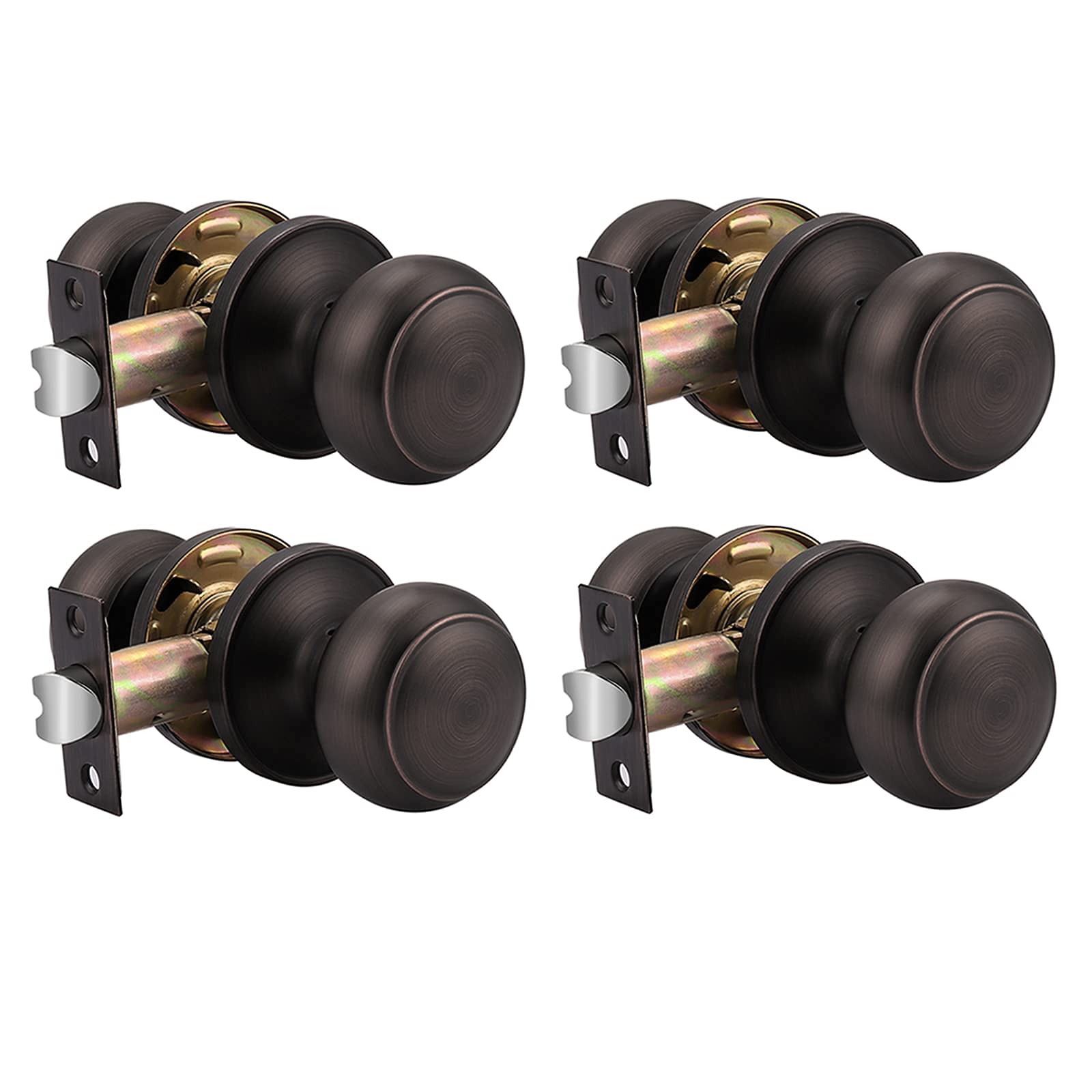 Probrico 5-Pack Privacy Door Knobs & 4-Pack Passage Door Knobs Set - Oil Rubbed Bronze Interior Door Handles for Bathroom, Bedroom & Hall Closet - Perfect for Home, Office & Rental Property Privacy Needs