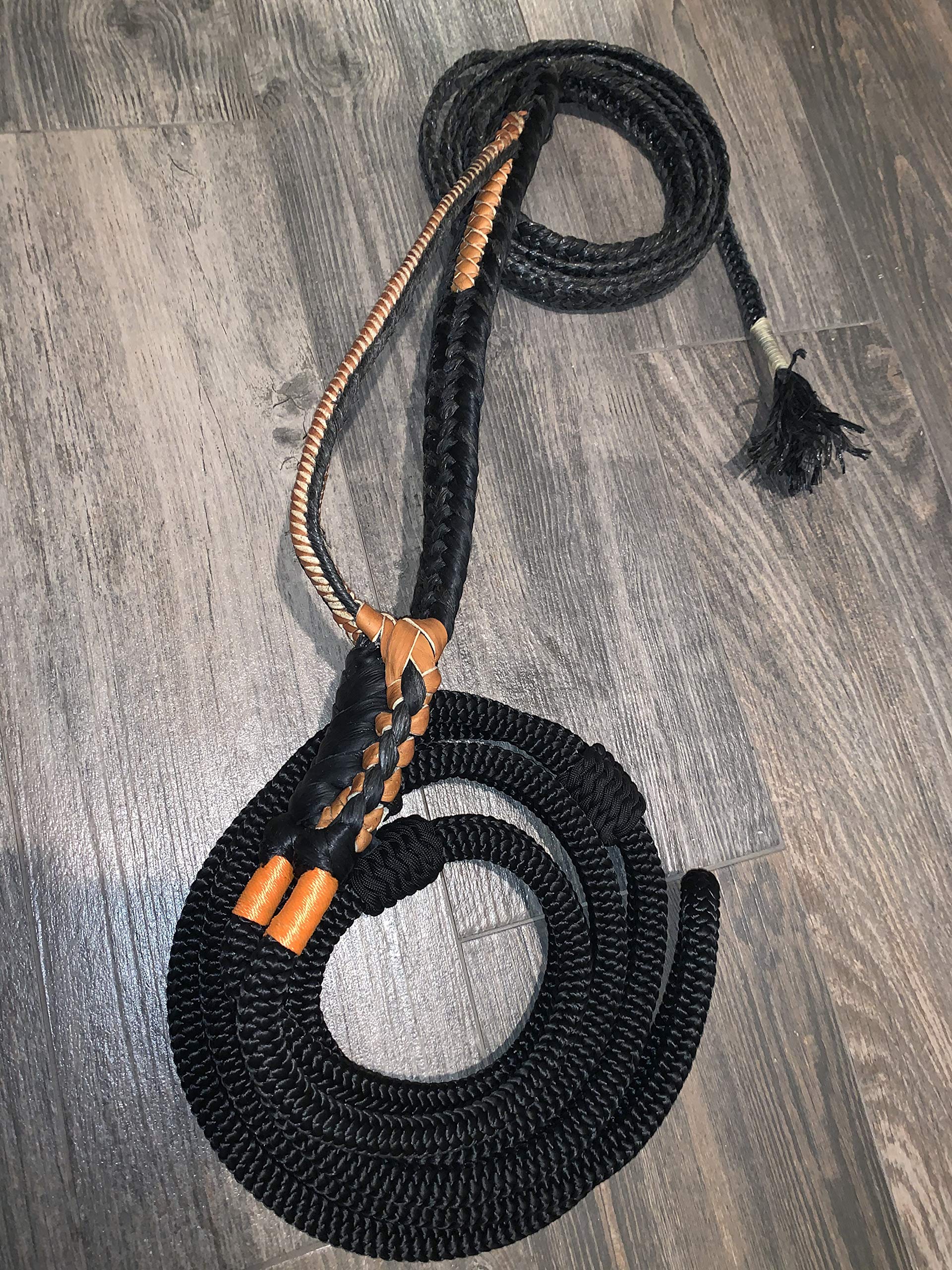 Bull Riding Rope - EPT Signature Black Pro 9/7 RH Soft 3/4 x 3/4 Bull Rodeo Lasso 16ft - Durable Rodeo Equipment for Professional Bull Riders & Ranch Work