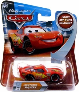 Disney Pixar CARS Movie 1:55 Die Cast Lightning McQueen #1 Toy Car with Lenticular Eyes - Collectible Die-Cast Vehicle for Kids & Disney Fans, Perfect for Playtime, Display & Gift Giving