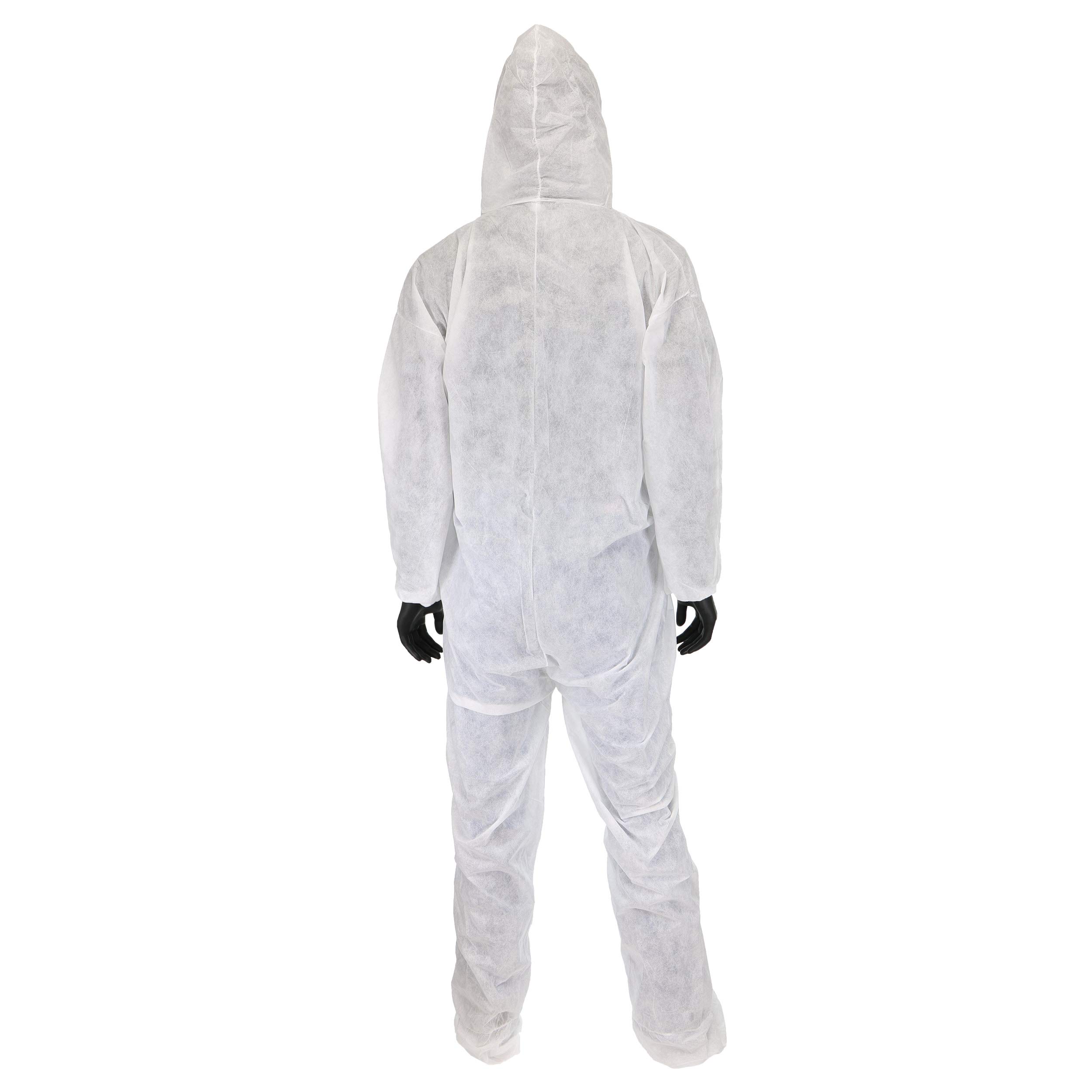 West Chester C3859 SMS Coverall - Pack of 25, White, XX-Large, Safety Workwear with Attached Hood & Boots - Ideal for Industrial, Chemical & Construction Protection