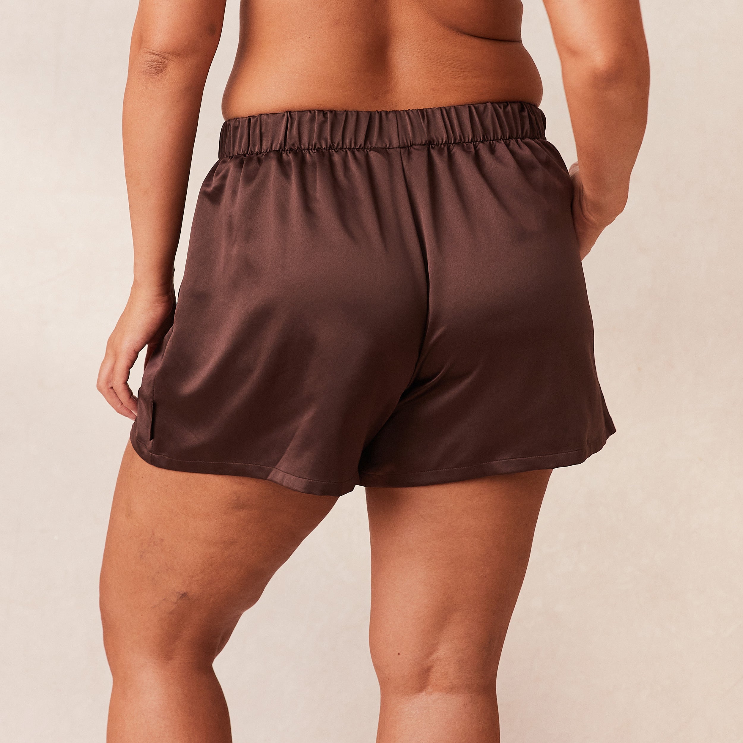 Classic Satin Pajama Shorts for Women - Soft & Comfortable Chocolate Brown Sleepwear - Perfect for Lounge, Sleep & Summer Nights