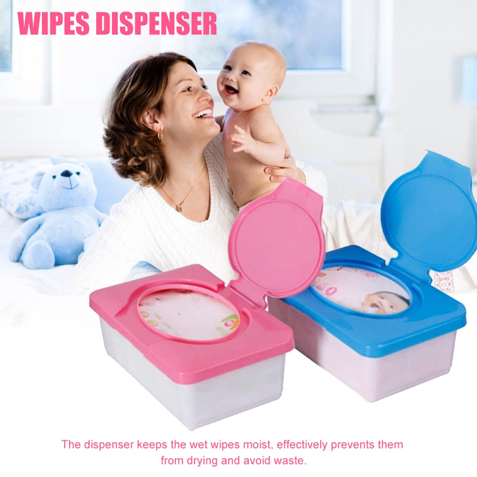 Shuanghua Baby Wipes Dispenser - Non-Toxic & Refillable Diaper Wipes Case Holder for Freshness | Easy Open & Close Wipe Container | Perfect for Diaper Bags, Nursery, Travel & On-the-Go Use