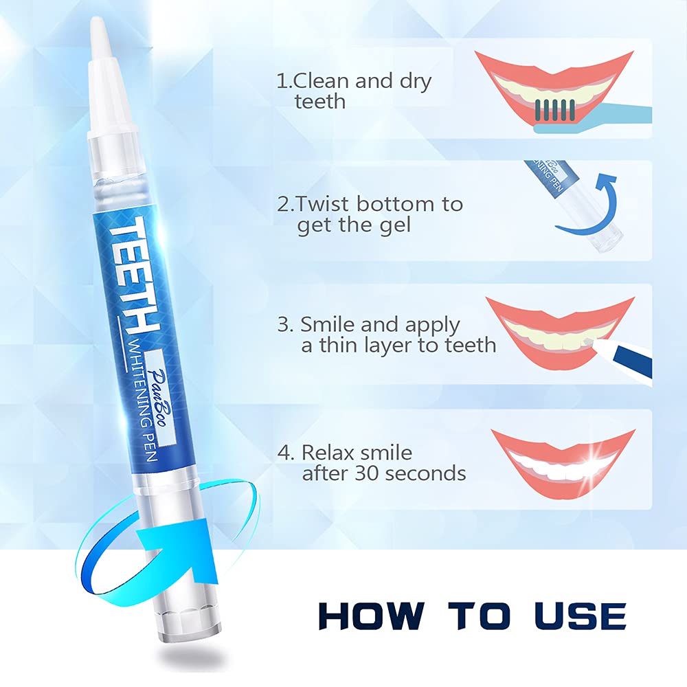 Professional Teeth Whitening Pen - Up to 6 Shades Whiter in 1-2 Weeks, 4 Sensitivity-Free Pens with 70+ Treatments, Safe for Enamel | Painless, Easy Home & Travel Use | Flavorless Whitening for Daily Oral Care & Confidence Boost