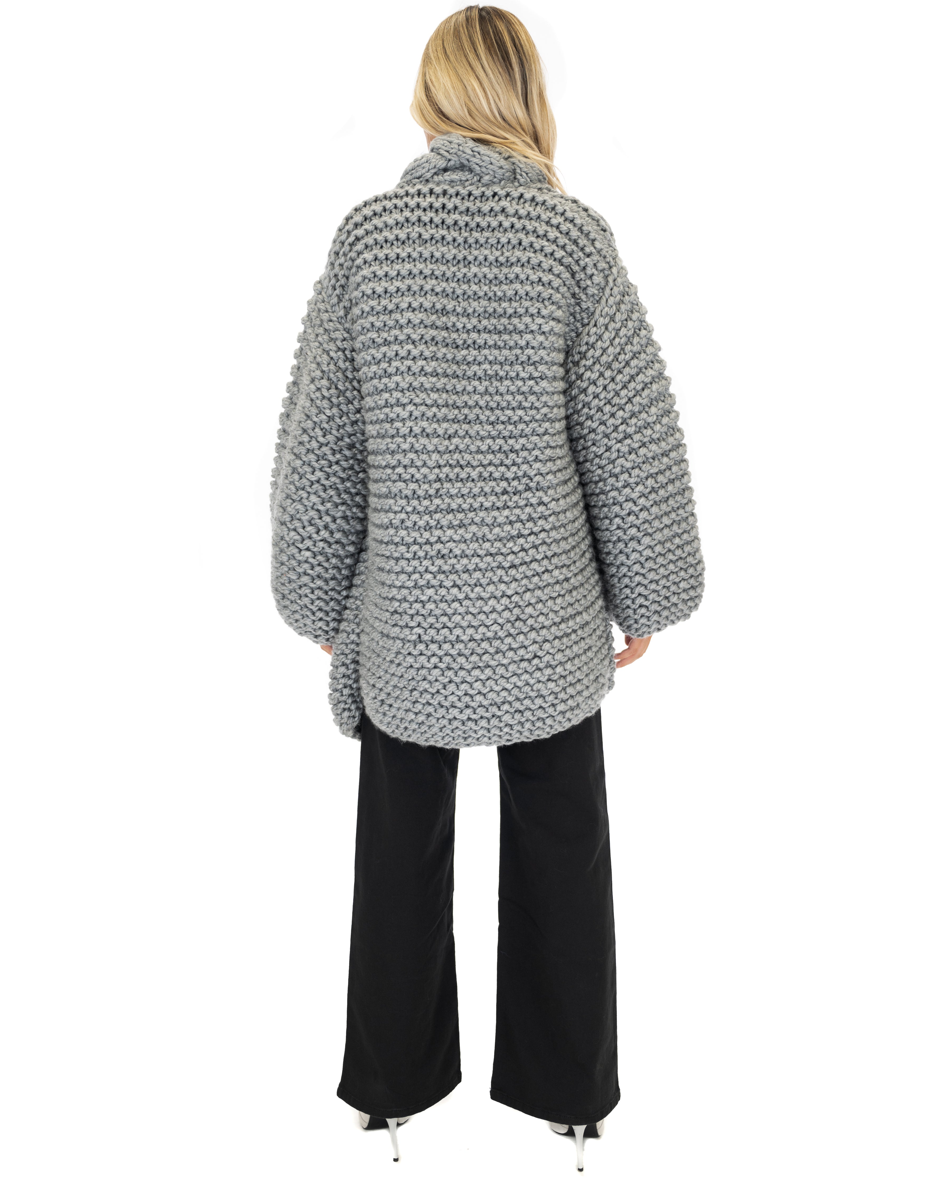 Women's Cable Knit Coat - Soft Wool Winter Jacket for Ladies - Perfect for Cold Weather, Office Wear & Casual Outfits