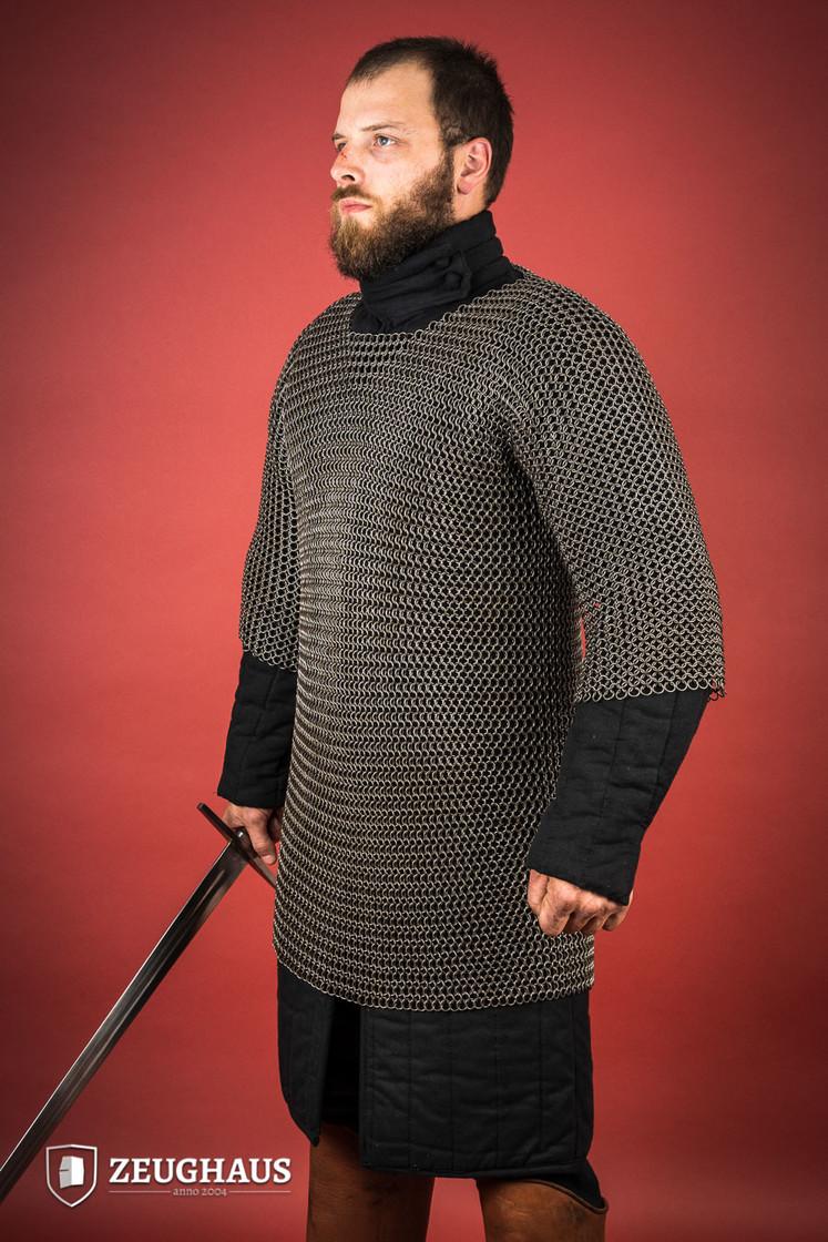 Chainmail Haubergeon - 9mm Steel Round Ring Medieval Armor for LARP, Cosplay & Renaissance Fairs | Oil-Finished for Durability & Authentic Look