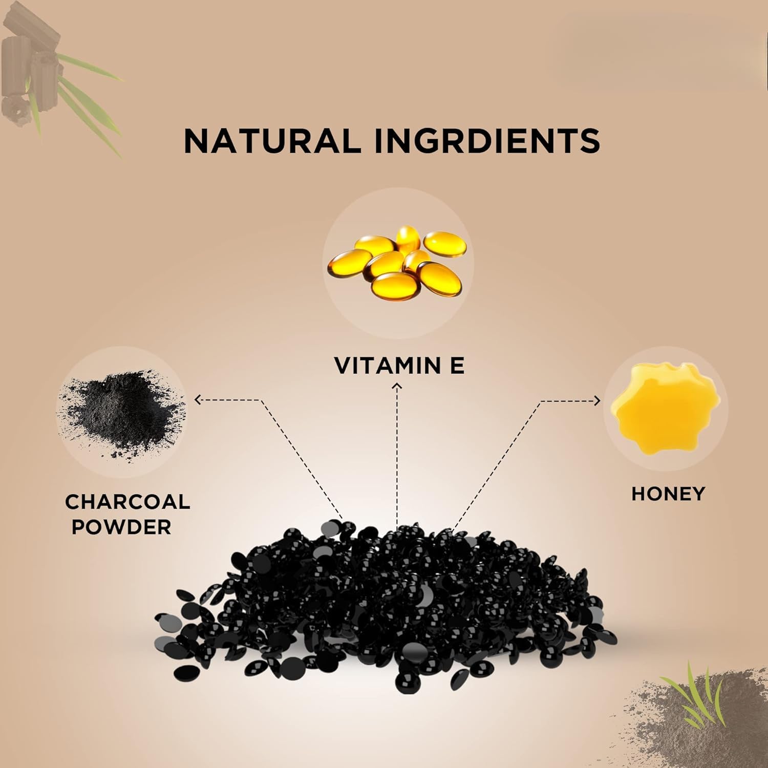 Brazilian Hard Wax Beans for Hair Removal - Activated Charcoal (800g) | Safe for Face, Eyebrows, Back, Chest, Bikini, Legs, Arms & Beards | At-Home Waxing & Salon Professional Use