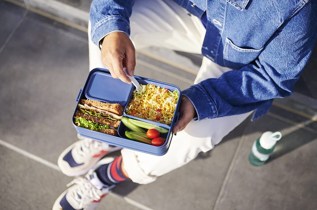 Mepal Large Bento Lunch Box for Adults - 4 Sandwiches or 8 Bread Slices Capacity - Perfect for Sandwiches, Snacks & Leftovers - Nordic Sage Design - Ideal for Office, School & Picnic Lunch Storage