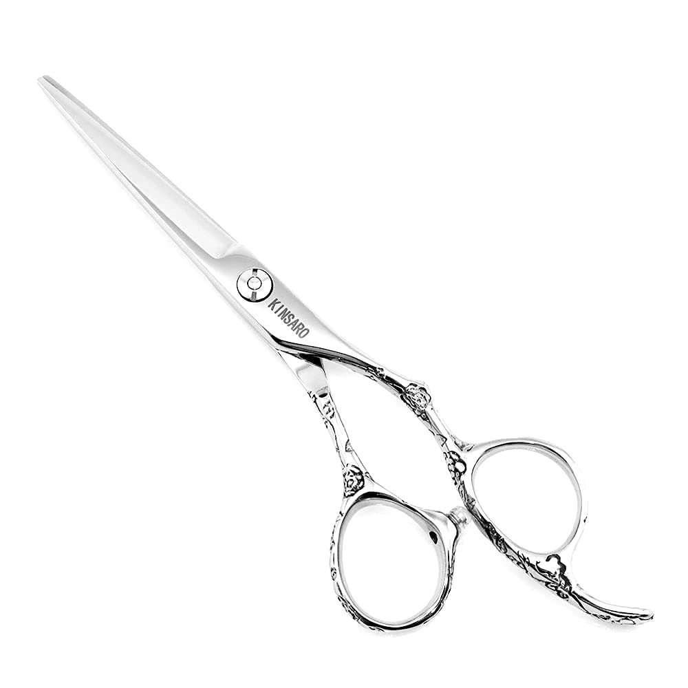 Professional 5.5 Inch Hair Cutting Scissors - 440C Stainless Steel Barber Shears with Rose Handle for Salon & Home Use | Sharp Hairdresser Scissors by KINSARO | Perfect for Precision Haircuts, Styling & Trimming