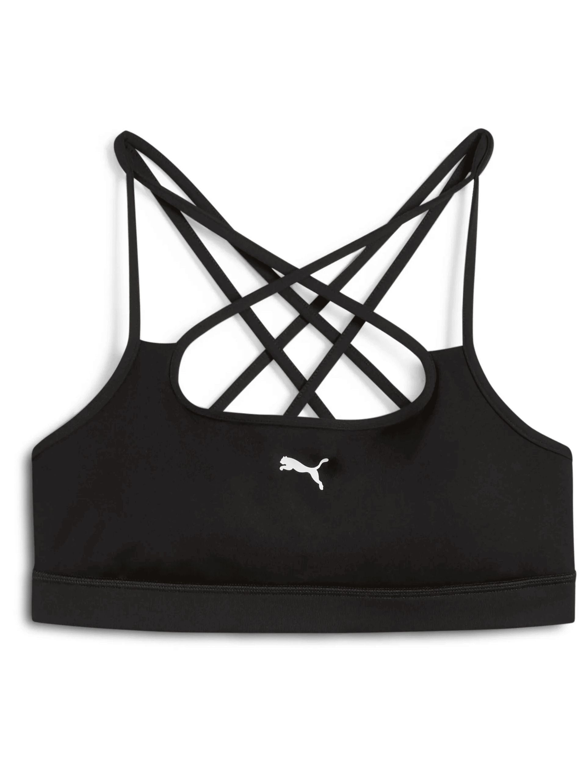 Move Strappy Bra - Black | Comfortable & Stylish Sports Bra for Yoga, Running & Gym Workouts