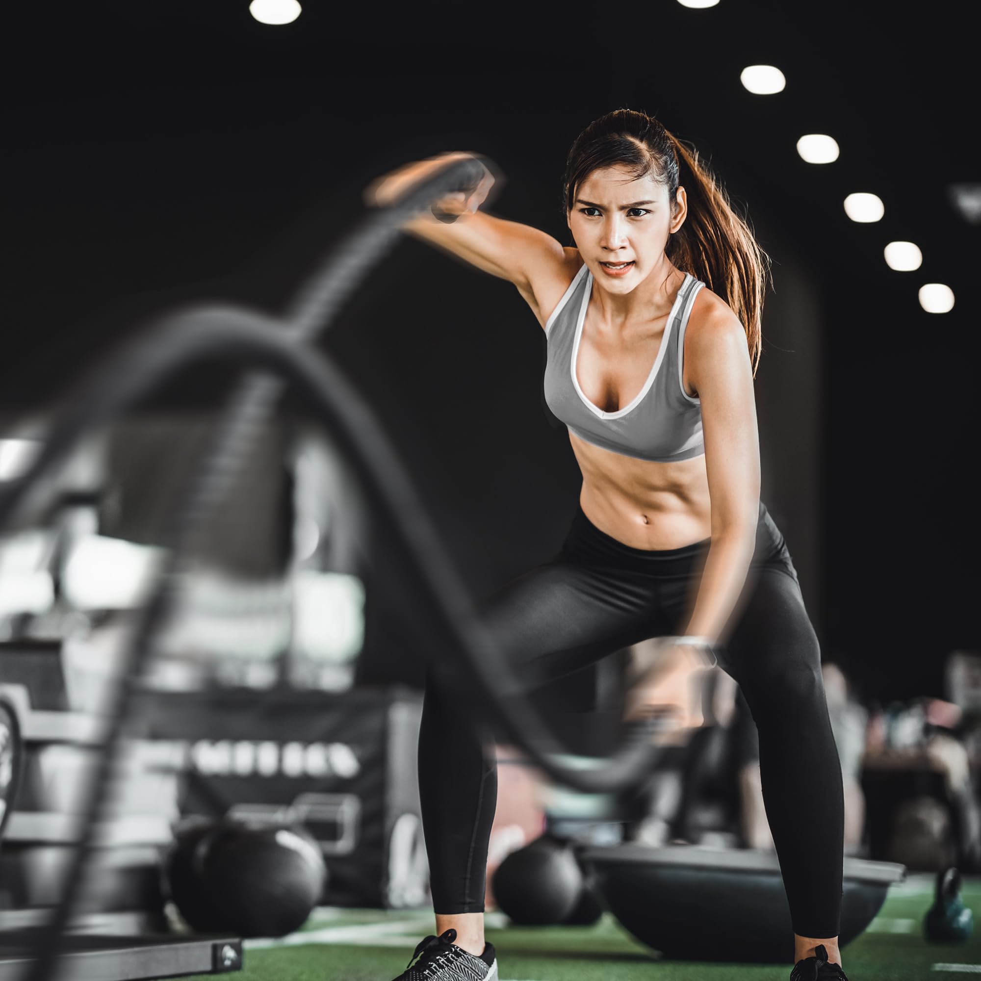Best Battle Rope for Gym & Home Workouts - Heavy Duty Fitness Training Rope with Protective Cover & Anchor Kit - Ideal for Strength Training, CrossFit, HIIT & Cardio Exercises