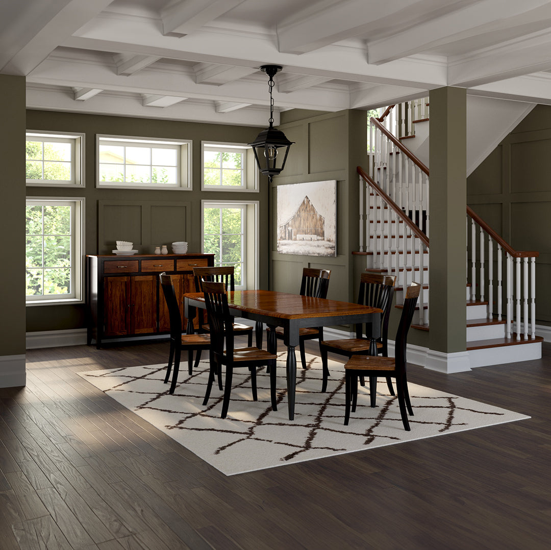 Michael's Elm Dining Table - Solid Wood Farmhouse Dining Table for 6 - Rustic Kitchen Table for Dining Room, Kitchen & Breakfast Nook