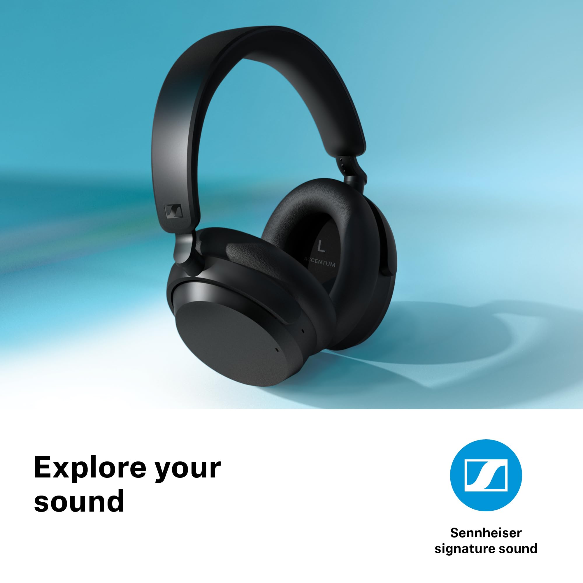 Sennheiser ACCENTUM Wireless Bluetooth Headphones with ANC - 50H Battery Life, Hybrid Noise Cancelling, All-Day Comfort & Crystal Clear Calls (Black) | Perfect for Travel, Work & Music Lovers