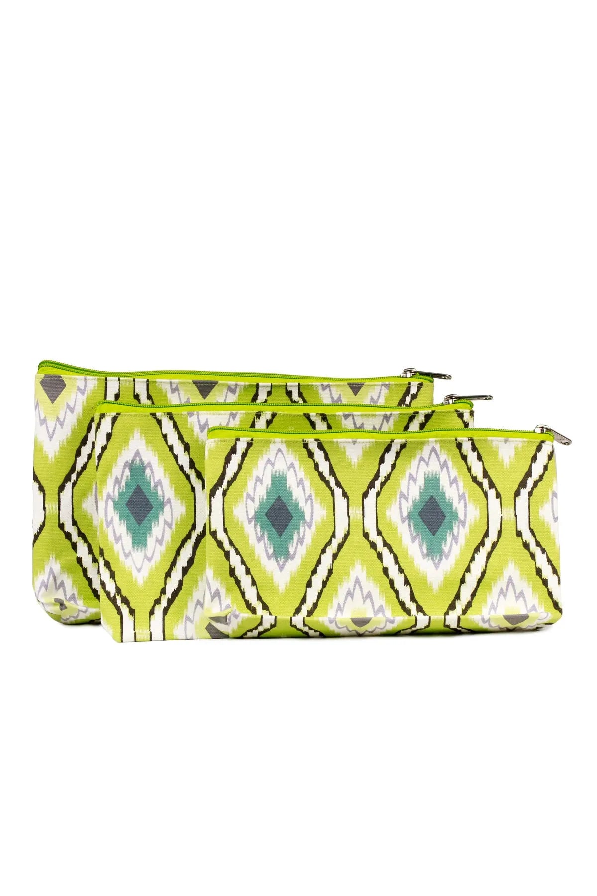 Stylish Ikat Print Cosmetic Bag for Makeup & Travel - Waterproof & Durable Organizer for Toiletries, Brushes, and Essentials - Perfect for Women's Beauty Routine, Gym, and Vacation Trips