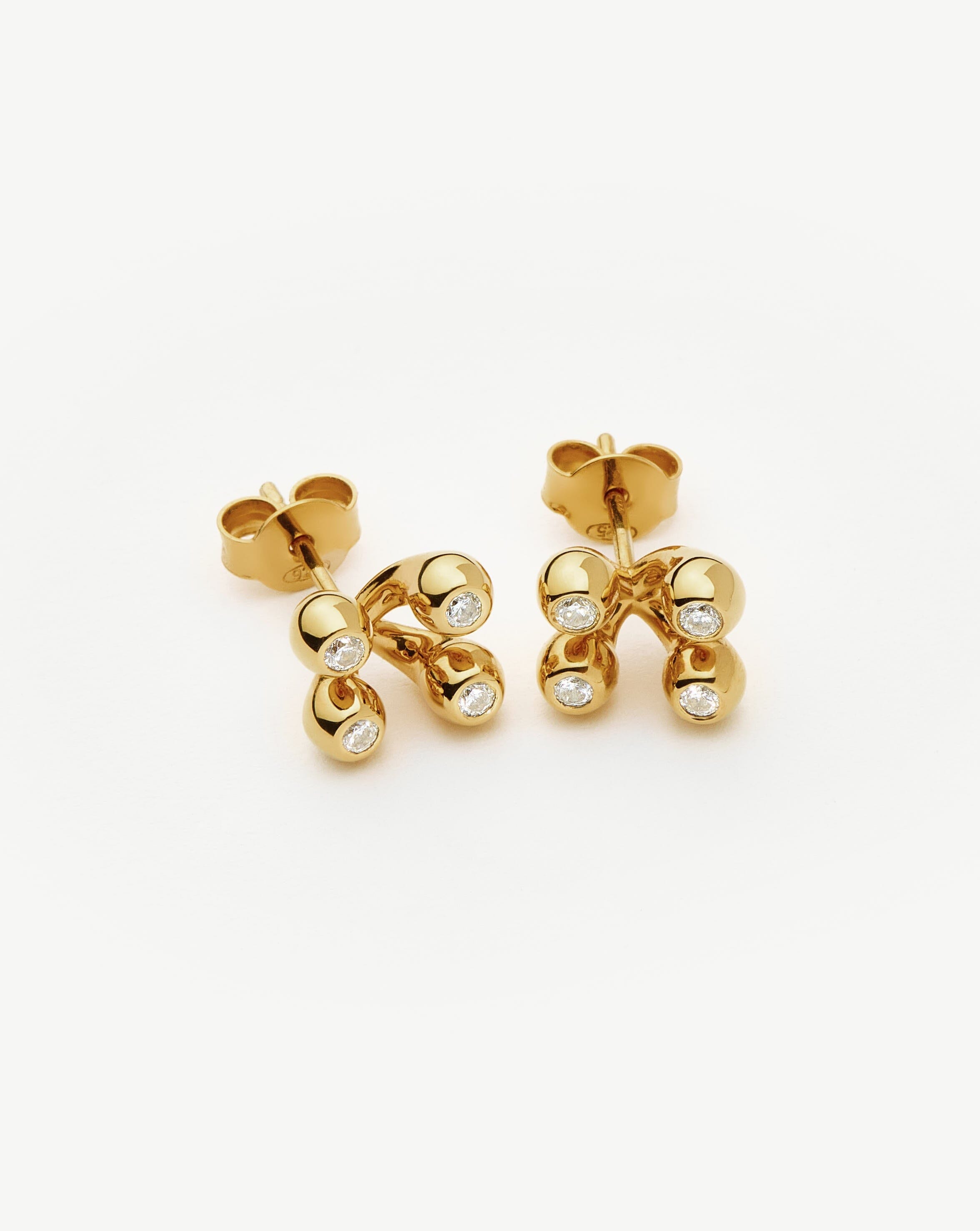 Atom Stud Earrings - 18k Gold Vermeil Hypoallergenic Earrings for Women | Perfect for Everyday Wear, Gifts & Special Occasions