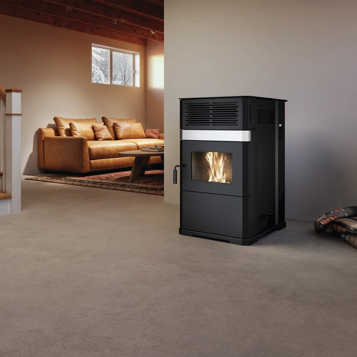 Drolet ECO 65R 2,600 Sq. Ft. Pellet Stove with 125 lb Hopper & Blower - Efficient Heating for Homes, Cabins & Workshops