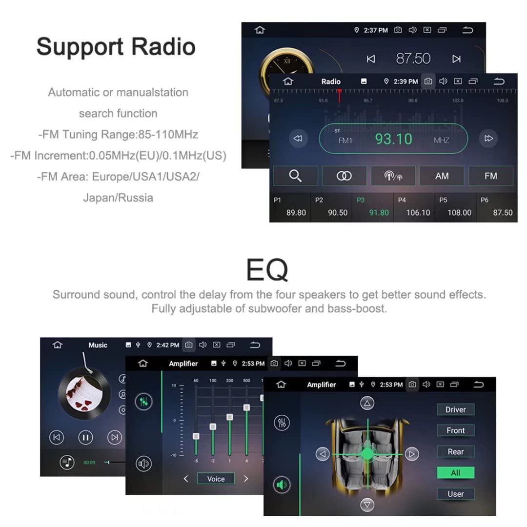 ROADYAKO 7-Inch Android 9.0 Double Din Universal Car Stereo - Bluetooth, GPS, WiFi, FM, RDS - Compatible with Ford, Honda, Hyundai, Kia, Nissan, Skoda - Multimedia Head Unit for Seamless Navigation & Entertainment While Driving
