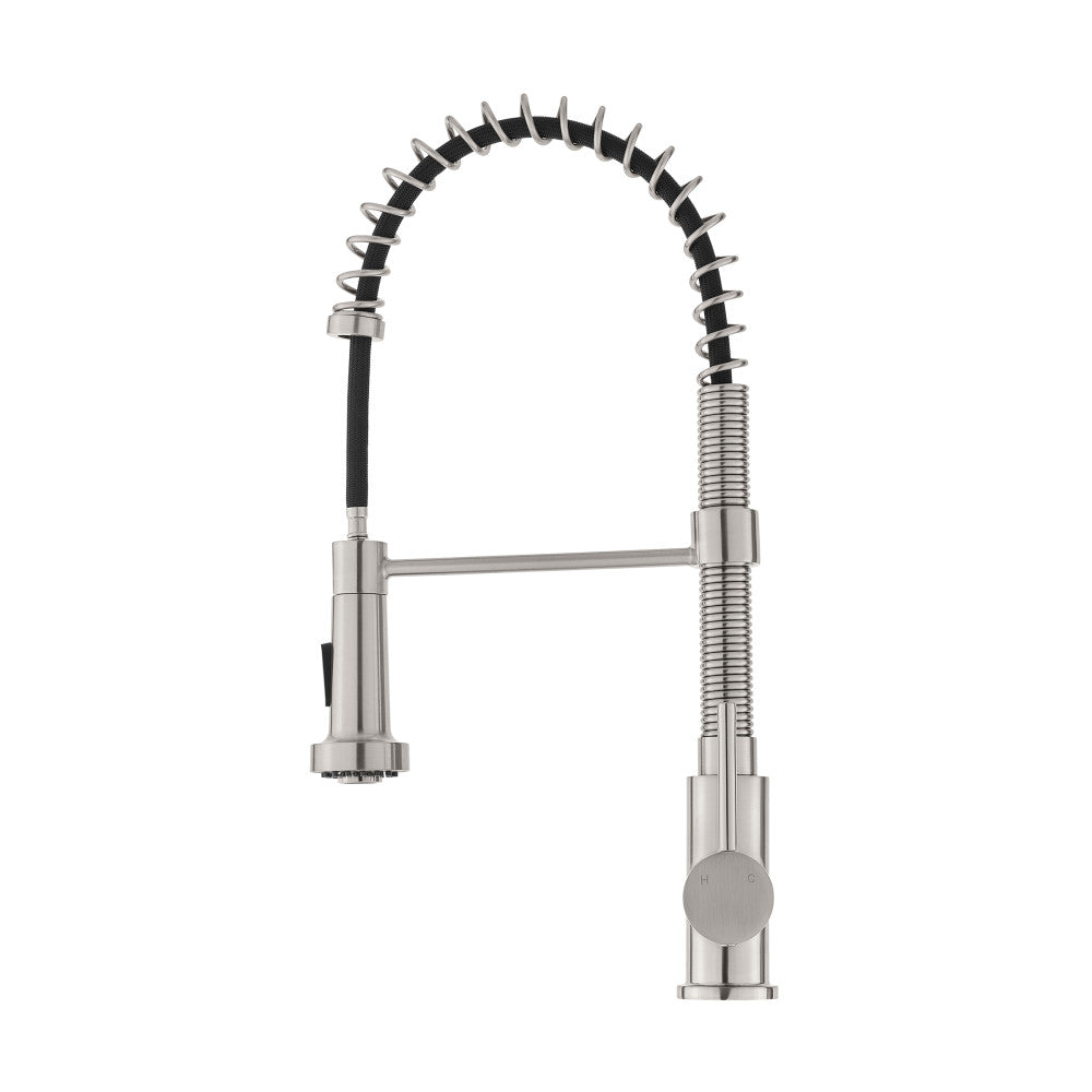 Brushed Nickel Single Handle Pull Down Kitchen Faucet - Modern High Arc Sprayer for Sink, Dishwashing & Food Prep | Durable & Easy Install