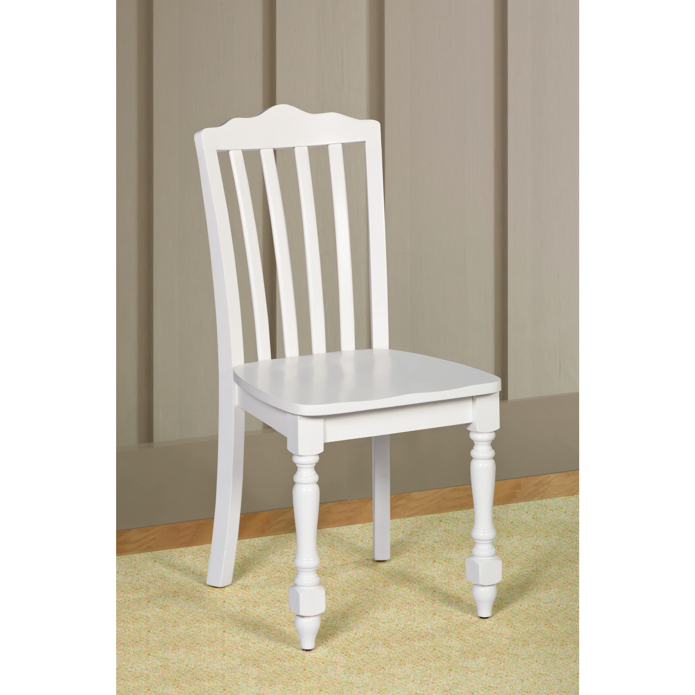 Hillsdale Furniture Lauren Wood Dining Chair or Desk Chair - White - Perfect for Home Office, Kitchen, and Dining Room