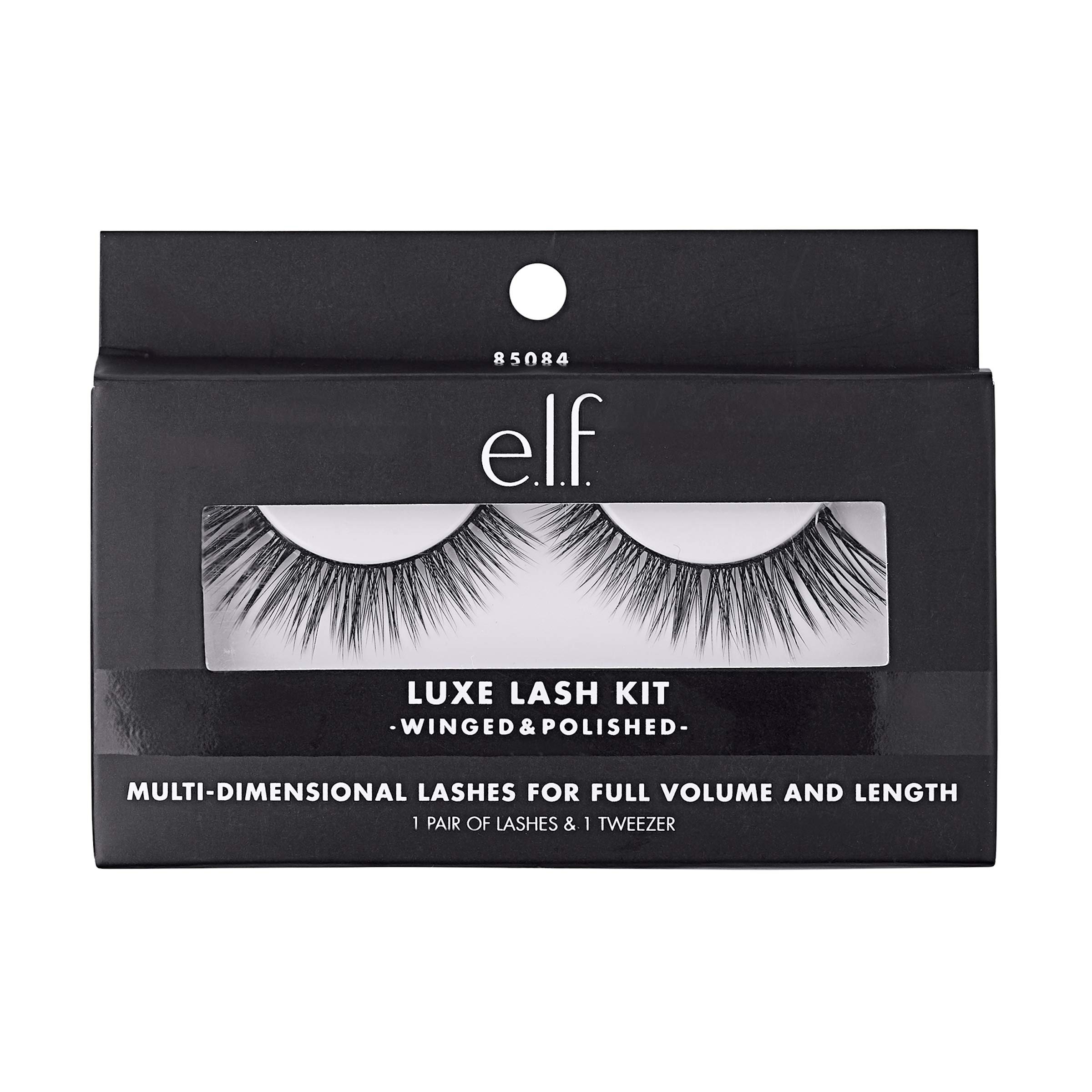 e.l.f. Cosmetics Winged & Polished Luxe Lash Kit - False Eyelashes & Lash Glue Set for Dramatic Eye Makeup | Perfect for Parties, Weddings & Special Occasions