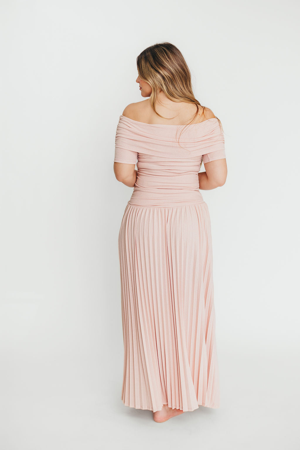 Lennox Maxi Dress for Women - Elegant Dusty Pink Flowy Long Dress for Summer, Beach, Wedding & Special Occasions