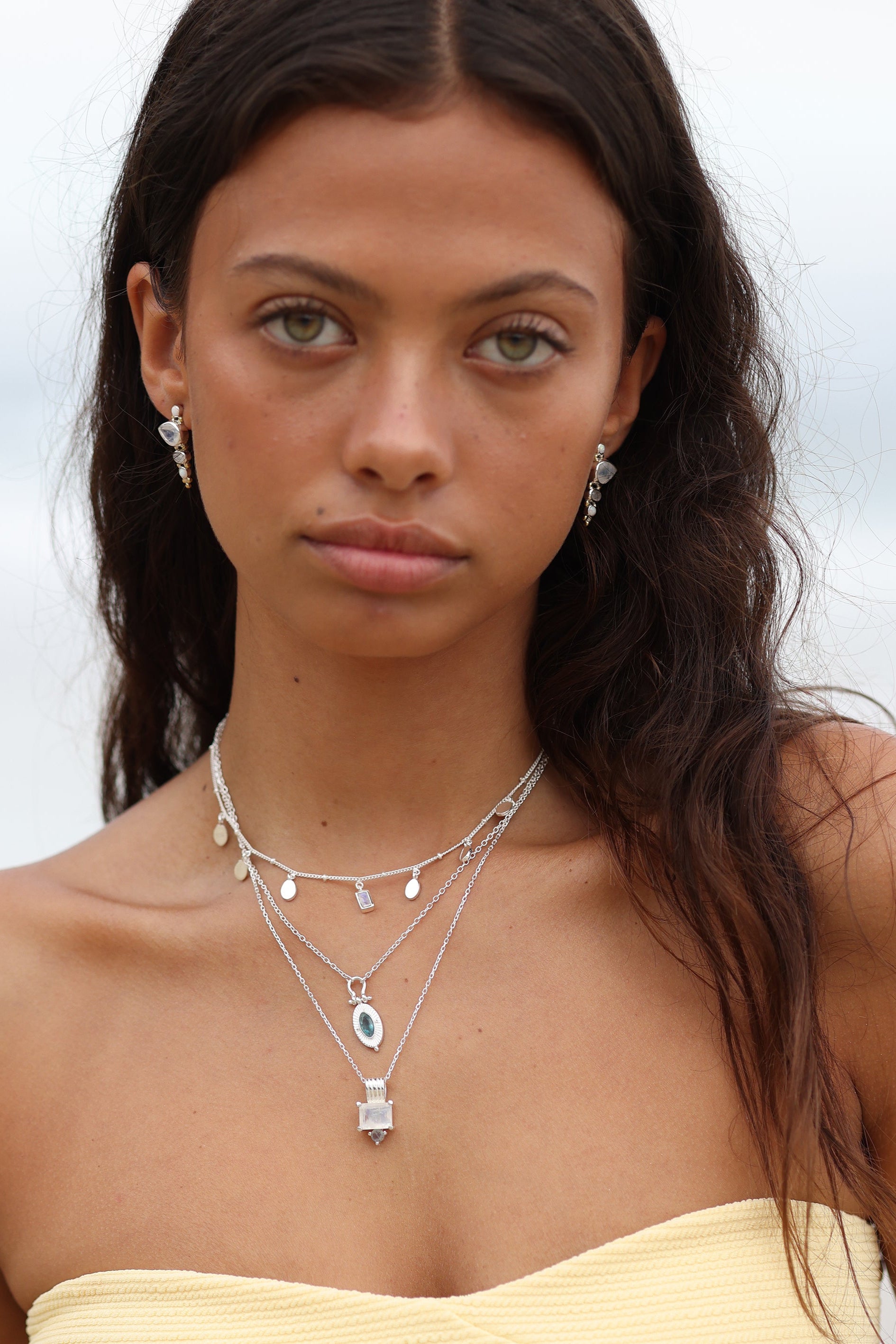 Elegant Petal Moonstone Silver Necklace for Women – Perfect for Weddings, Parties & Everyday Wear