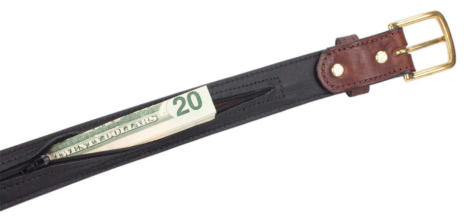 Hidden Money Pocket Travel Leather Belt - Secure & Stylish RFID Blocking Waist Wallet for Men & Women - Perfect for Airports, Hiking & International Travel