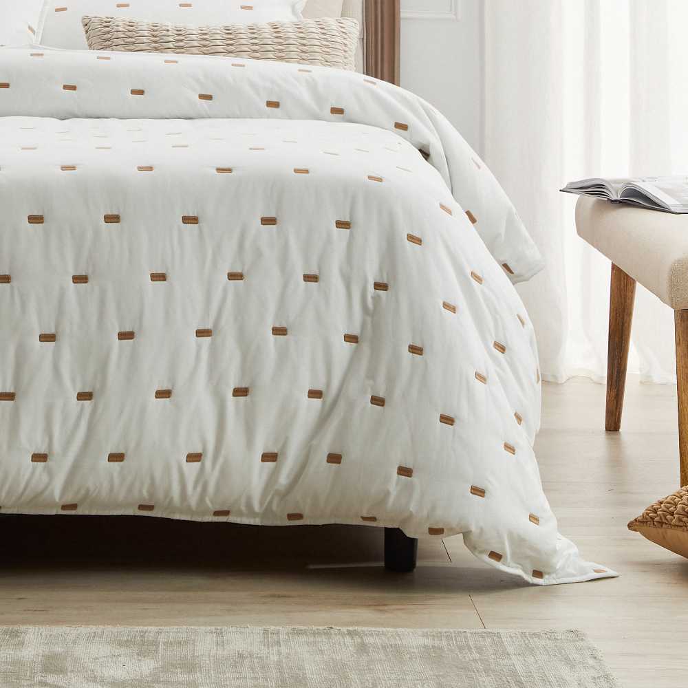Premium Coburn Stone Quilt Cover Set - Queen Size Bedding with Soft Microfiber, Breathable & Wrinkle-Resistant - Perfect for Master Bedroom, Guest Room & Cozy Home Decor